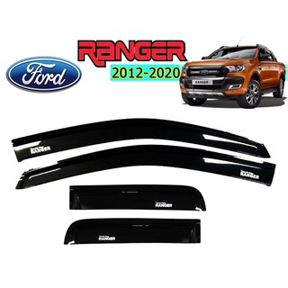 กันสาด/คิ้วกันสาด ฟอร์ด เรนเจอร์ Ford Ranger ปี 2012-2020 2 ประตู + แคป สีดำ