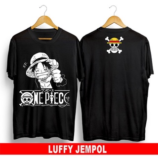 เสื้อยืดผ้าฝ้ายพิมพ์ลายขายดี เสื้อยืดแขนสั้น พิมพ์ลายการ์ตูนอนิเมะ ONE PIECE LUFY