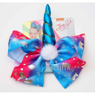 HACHITA JOJO SIWA BOW โบว์โจโจ้ฮิตติดเทรน ไซด์ใหญ่ 8 นิ้ว Unicorn เข่าสีน้ำเงิน สีสันสดใส เก๋ไก๋ น่ารัก^^