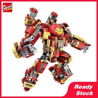 Gorock ใช้งานร่วมกับเลโก้ 616 ชิ้น The Avenger Hero Iron-man MK44 Anti-Hulk Armor Building Blocks ของเล่นเด็ก