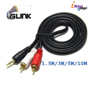 GLink GLDC001สายเสียง stereo 1ออก2 ขาวแดง (ขนาด3.5 ออก RCA ผู้2หัว)