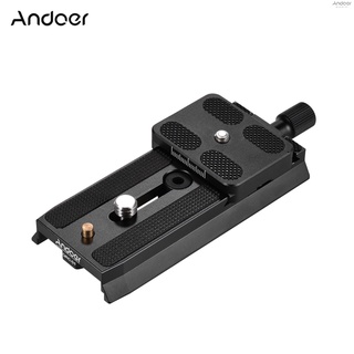 Andoer QRC-01 แผ่นปลดเร็ว QR อะลูมิเนียมอัลลอย พร้อมสกรู 1/4 นิ้ว และ 3/8 นิ้ว สําหรับ Manfrotto 501HDV 701HDV 503HDV 577 519 561 Q5