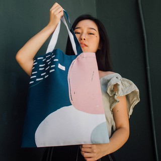 RINA totebag- Water Crayon (กระเป๋าผ้า กระเป๋าสะพายข้าง กระเป๋าไปเรียน กระเป๋าเคียง กระเป๋าทำงาน กระเป๋าสะพายไหล่)