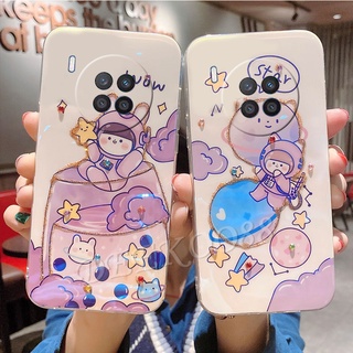 New Style เคสโทรศัพท์ Huawei Nova 8i / Nova 8 / Nova 7 / Nova 7 SE Casing Fashion Luxury Rhinestone Bling Glitter Softcase Lovely Cartoon Wine Glass Balloon Girl Purple Back Cover เคส Huawei Nova8i Phone Case