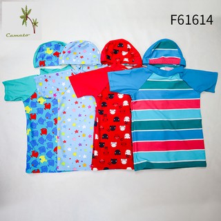 Camato 2ชิ้น/เซ็ต Boy+Girl ชุดว่ายน้ำเด็กเสื้อ + กางเกง แขนสั้นขาสั้น ใส่สบาย แห้งเร็ว ชุดว่ายน้ำเด็ก