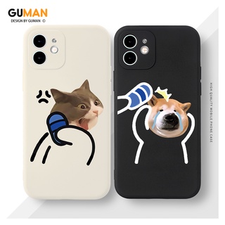 GUMAN เคสคู่ เคสไอโฟน คู่รัก ขอบเหลี่ยมกันกระแทกซิลิโคนนุ่มการ์ตูนน่ารักตลก เคสโทรศัพท์ Compatible for iPhone 14 13 12 11 Pro Max SE 2020 X XR XS 8 7 6 6S Plus พลัส XYM870