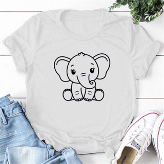 เสื้อยืด Elephant Baby T Shirt Women Elephant Family Tshirts Women Matching Mama and Baby Elephant Tee