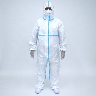 ชุดป้องกันการติดเชื้อ และแพร่กระจายเชื้อ แบบ Coverall ราคาถูก ราคาส่ง