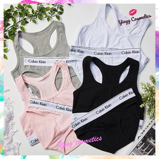 💥พร้อมส่ง💥 กางเกงในผู้หญิง CK ชุดชั้นในหญิง Calvin Klein (1Set) สปอร์ตบรา ของแท้ 100% เนื้อผ้าระบายอากาศได้ดี