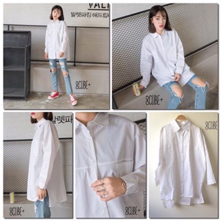 420.- ส่งฟรี🍒 :::chic &amp; minimal style white shirt:::