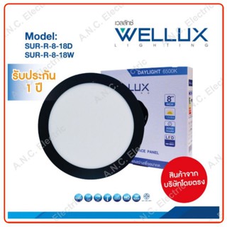 Wellux โคมเพดานติดลอยสีดำ ทรงกลม 8"18W LED SURFACE PANEL 8"18W