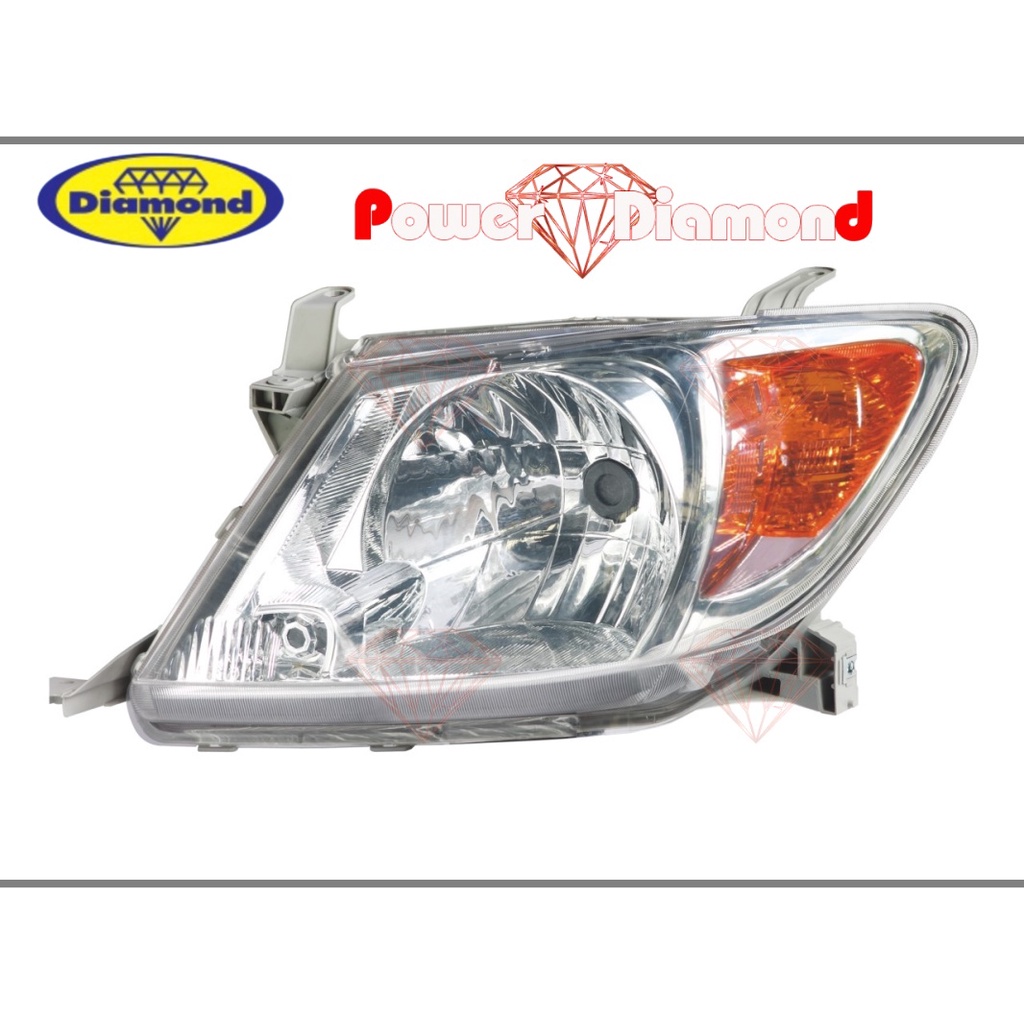 ไฟหน้า วีโก้ รุ่นแรก ปี 2004 - 2010 TOYOTA VIGO โตโยต้า ไฟหน้าวีโก้ วิโก้ ไฟมุมสีส้ม ตราเพชร ไดมอนด์ Diamond