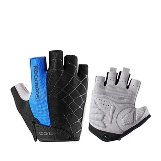 【TH Delivery】ROCKBROS Half Finger Gloves Shockproof Breathable MTB