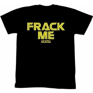 เสื้อยืด พิมพ์ลาย Battlestar Galactica Frak Me สีดํา สําหรับผู้ชาย