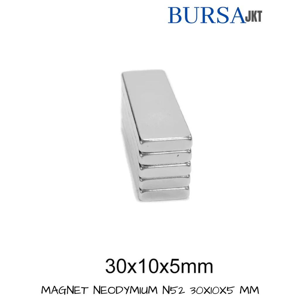 MAGNET SUPER STRONG N52 NdFeB SQUARE BAR 30X10X5 MM