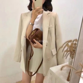 พร้อมส่ง📗2color📔blazer+short skirt📚 varinda 030