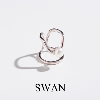 SWAN - Pearl Nail แหวนประดับเล็บเงินแท้ ปรับไซส์เองได้ ฝังมุกแท้ มุกน้ำจืด