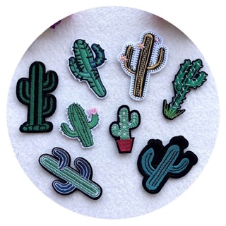 🌵พร้อมส่งจ้า🌵ตัวรีดติดเสื้อแบบลายปัก “cactus ”ตัวรีดติดหมวก กระเป๋า อาร์มติดเสื้อ เสื้อผ้าDIY Patch work Iron on 👚👖