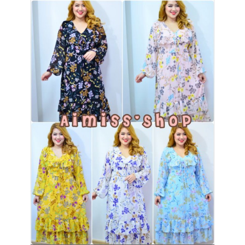 เสื้อ zaraเดรสสาวอวบ ชุดผ้าชีฟองแขนยาว เสื้อผ้าคนอ้วน ชุดสาวอวบ