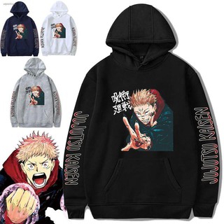 เสื้อกันหนาวมีหมวกพิมพ์ลายกราฟฟิก Jujutsu Kaisen