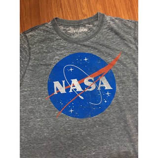 เสื้อยืดผ้าฝ้ายพิมพ์ลายแฟชั่นเสื้อยืดมือสอง นาซ่า NASA Size M มือ2