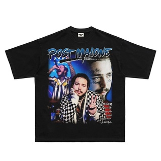 Tshirtคอลูกเรือcrew neckPost Malone เสื้อยืด แขนสั้น ทรงหลวม พิมพ์ลาย สไตล์ฮิปฮอป วินเทจ อเมริกัน-4XL