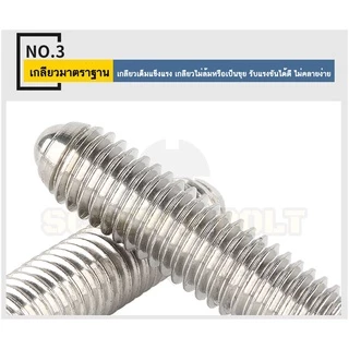 สกรู ตัวหนอน ปลายลูกปืน บอลสปริง หัวกดสปริง สแตนเลส 304 เกลียวมิล / Ball Spring Plunger, SUS304