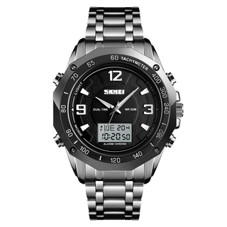 SKMEI Fashion Sport Watch Men Digital Wristwatches Dual Display Waterproof Luminous Silver Black Colors relogio masculin