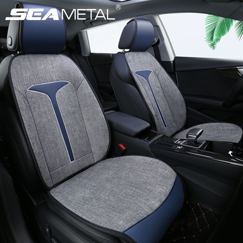 SEAMETAL ผ้าคลุมเบาะรถยนต์ หนัง และผ้าลินิน ระบายอากาศ อุปกรณ์เสริม สําหรับ Toyota Vios Fortuner Hilux ect