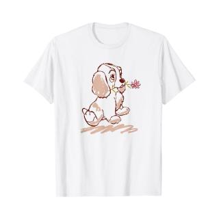 เสื้อยืดแฟชั่น unisex พิมพ์ลาย disney lady and the tramp