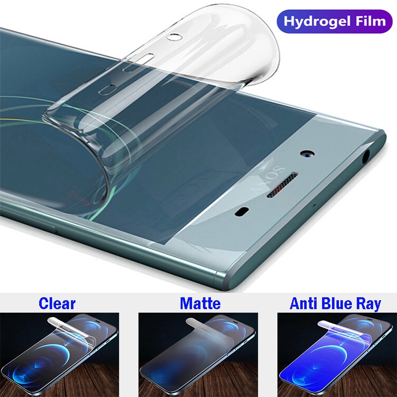 ฟิล์มกันรอยหน้าจอเนื้อด้านและแสงสีฟ้าไฮโดรเจลใสสําหรับ Sony Xperia Xzs Xz Xz3 Xz4 Xz2 Premium Xz1 Xp