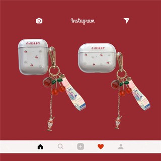 เคสหูฟัง แบบใส ลายการ์ตูน พร้อมจี้ห้อย สําหรับ AirPods Pro AirPods 1 AirPods 2 AirPods 3