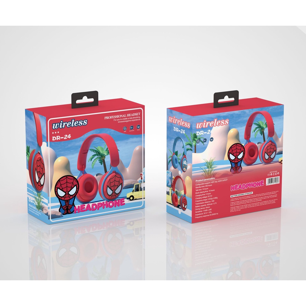 Disney Marvel หูฟังบลูทูธไร้สาย พร้อมไมโครโฟน ลายสไปเดอร์แมน กัปตันอเมริกา มิกกี้เมาส์ สําหรับเด็ก ราคา ถูกที่สุด ดีลบีเคเค แกลเลอรีภาพที่ 3