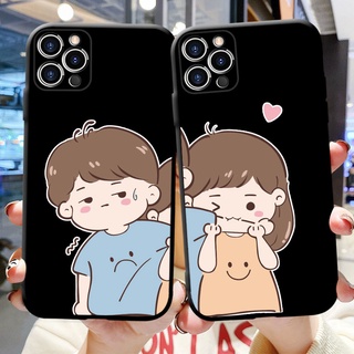 เคสโทรศัพท์มือถือคู่รัก แบบนิ่ม เนื้อแมตต์ ลายตลก สําหรับ iPhone 13 12 11 XS Pro Max Mini iPhone X XR 8 7 6 6S Plus 5 5S