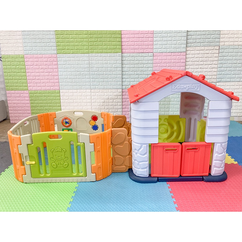 บ้านพลาสติกเด็ก หลังคาส้มต่อคอกกั้นเด็ก Eduplay (PH-BP7324C) ของแท้จากเกาหลี