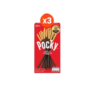 (แพค x 3) Pocky กูลิโกะ ป๊อกกี้ บิสกิตแท่ง รสช็อคโกแลต