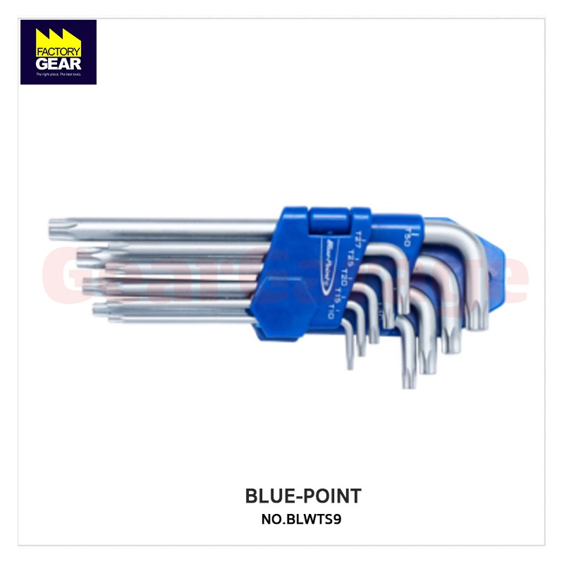 ชุดประแจหัวดาวแบบตัวแอลยาว (บลู พอยต์) BLUE-POINT NO.BLWTS9 L-Shape Torx Wrench Set9pcsFactory Gear By Gear Garage