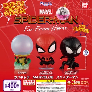 กาชาปองสไปเดอร์แมน มาเวล หัวโต หัวไข่ ของแท้ โมเดล ฮีโร่ Capchara Spider man Far From Home Gashapon Marvel 02