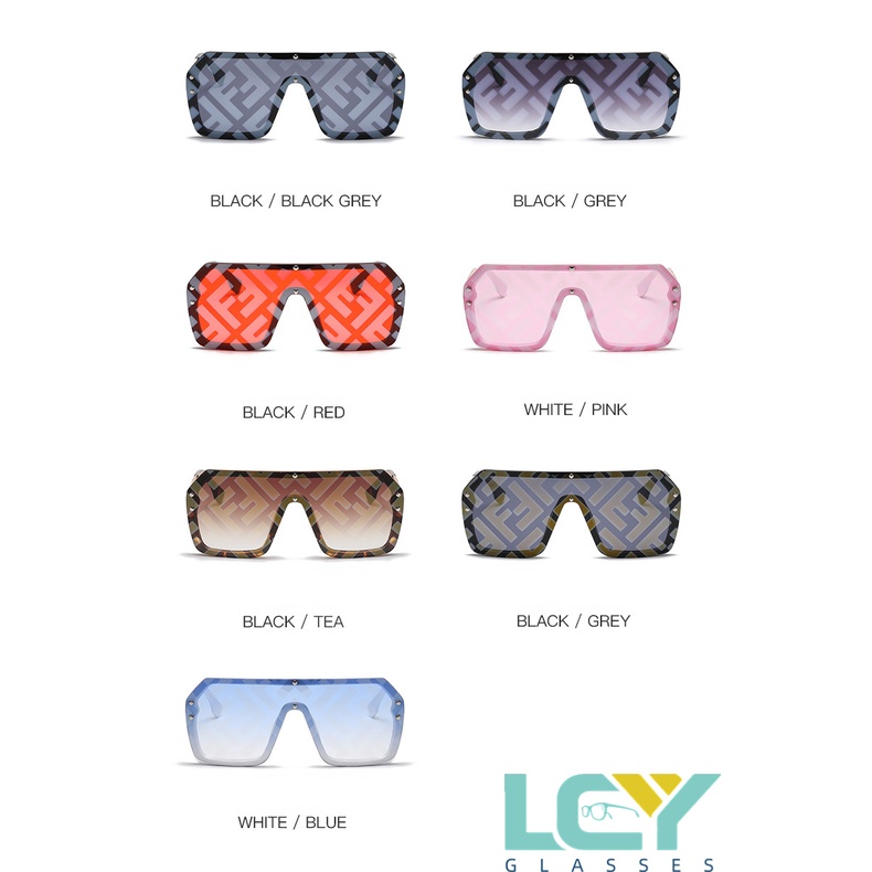 Lcyy แว่นตากันแดดแฟชั่น กรอบใหญ่ ลายตัวอักษร สไตล์ยุโรปและอเมริกา สําหรับผู้ชาย และผู้หญิง 6998 (พร้อมส่ง)