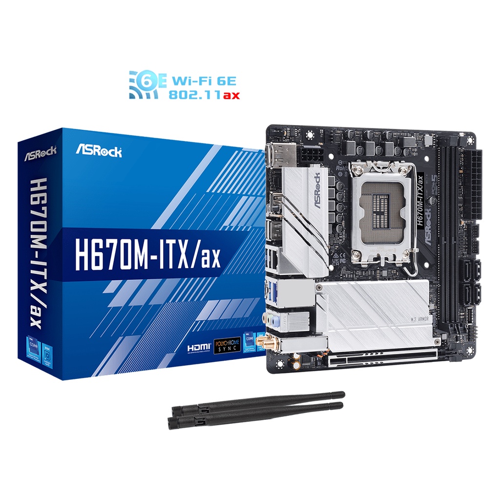 MAINBOARD (เมนบอร์ด) 1700 ASROCK H670M-ITX/AX (DDR4) รับประกัน 3 - Y