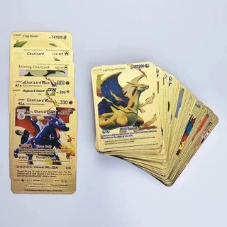🃏COD🃏55 ชิ้น/กล่อง Pokemon Gold Foil Cards ภาษาอังกฤษ Trading Card Collection การ์ดโปเกม่อน