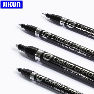 Jikun ปากกามาร์กเกอร์ สีเมทัลลิก สะท้อนแสง สีเงิน DIY สําหรับงานศิลปะ