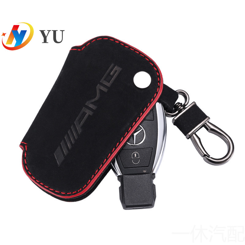 [พร้อมส่ง] เคสกุญแจ Benz กระเป๋ากุญแจหนังแท้คาร์บอนไฟเบอร์ AMG GLA GL SLK glag CLS พวงกุญแจรถเบนซ์ W205 CLA GLA