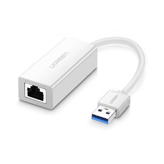 UGREEN 20255 Gigabit Adapter,USB3.0 to RJ45 Ethernet Lan Adapter 10/100/1000Mbps (white สีขาว)ออกใบกำกับภาษีได้