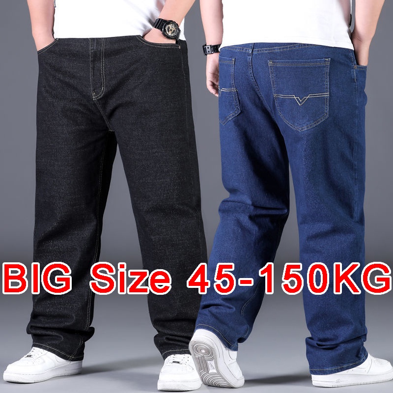 กางเกงยีนส์ขายาว ผ้ายืด ทรงตรง สําหรับผู้ชาย คนอ้วน บิ๊กไซส์ size 28-50 กางเกงคนอ้วน
