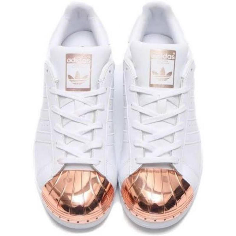 Adidas SUPERSTAR METAL TOE รองเท้าผ้าใบ อาดิดาส BY2882 Cloud White / Rose Gold Metallic