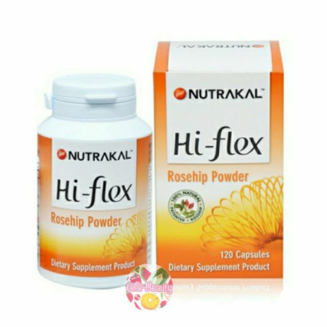 NUTRAKAL HI-FLEX Rosehip powder 120 CAPSULES นูทราแคล บำรุงข้อ