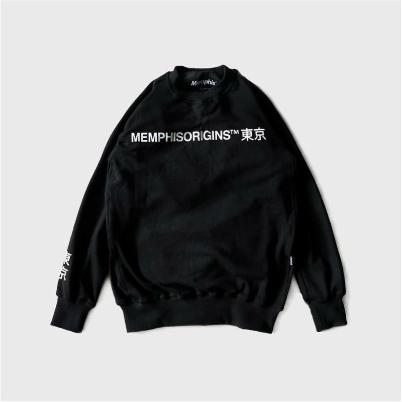 Crewneck MEMPHISORIGINS ญี่ปุ่น AKIKABARA/original memphis เสื้อสเวตเตอร์คอลูกเรือแจ็คเก็ต/เสื้อกันห