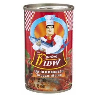 ซุปเปอร์ซีเชฟ ปลาแมคเคอเรล,ปลาซาร์ดีน 155กรัม แพค10กระป๋อง
