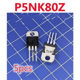 มอสเฟต P5NK80Z STP5NK80Z TO-220 800V 4.3A รับประกันคุณภาพ 5 ชิ้น